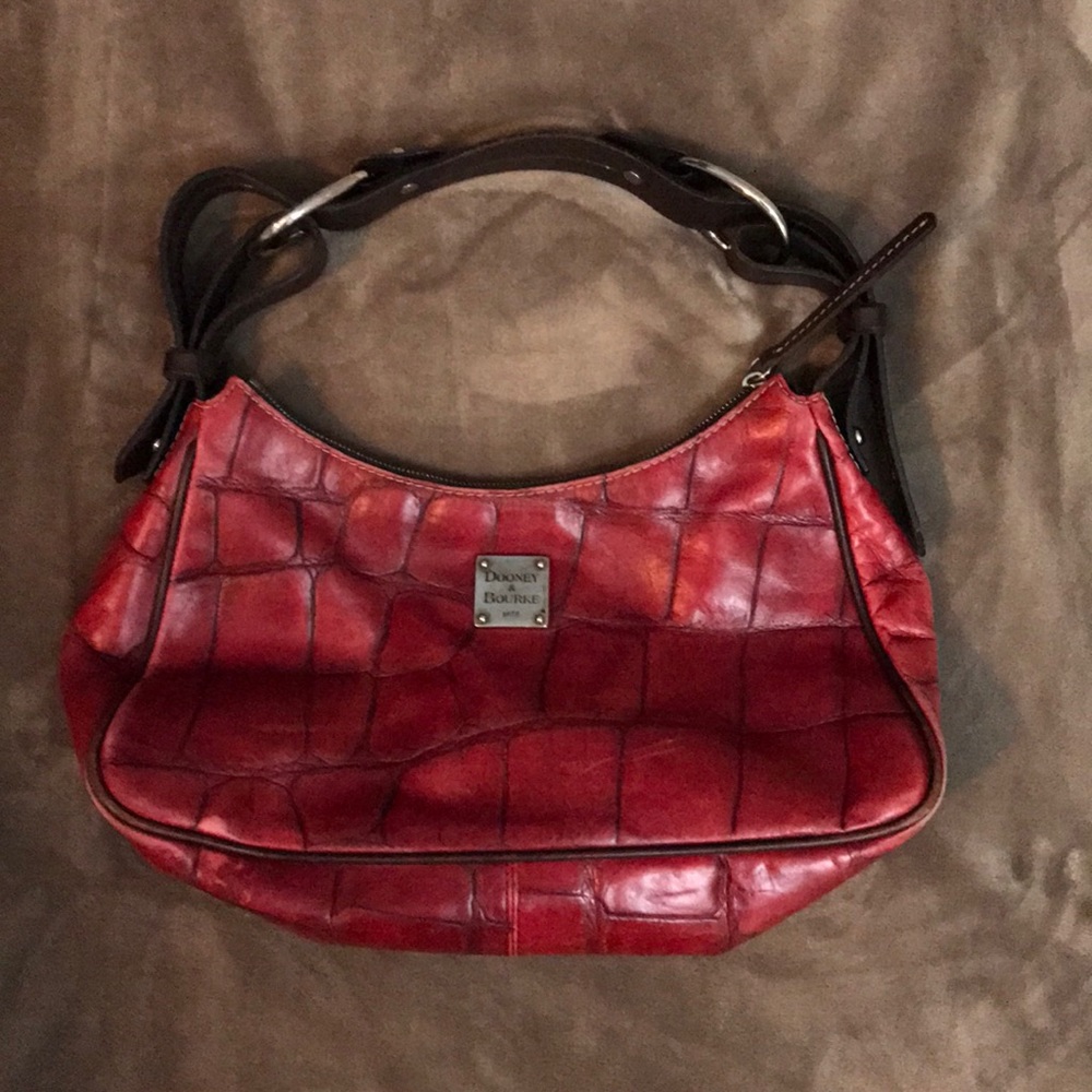 Dooney & Bourke Red Leather Hand Bag - Picture 1 of 7